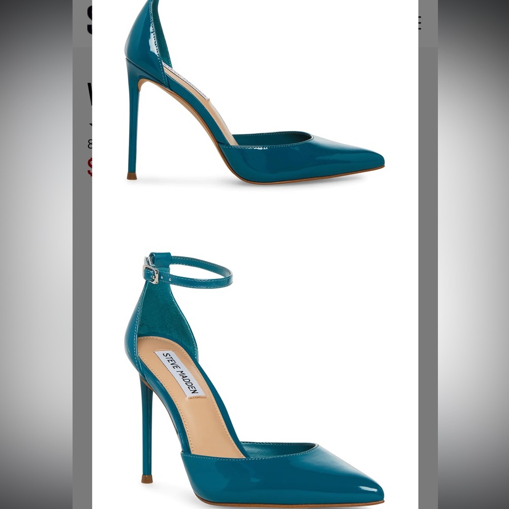 Steve Madden Valid Teal Patent Heels- New in box